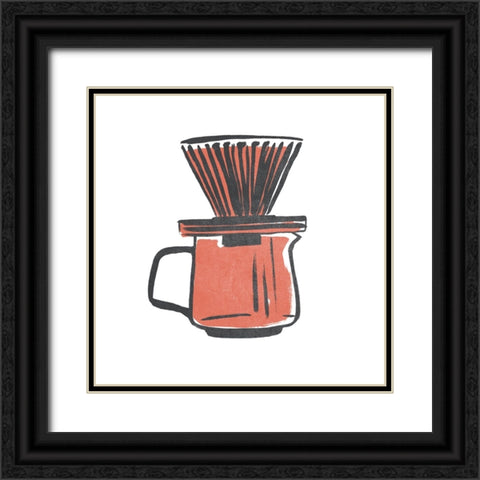 Coffee Kitsch IX Black Ornate Wood Framed Art Print with Double Matting by Vess, June Erica