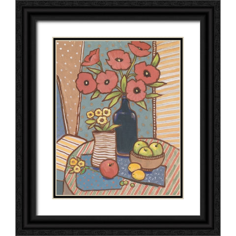 Table Still Life I Black Ornate Wood Framed Art Print with Double Matting by OToole, Tim