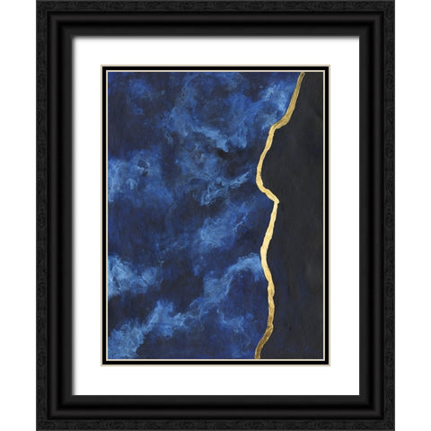 Gilt Indigo I Black Ornate Wood Framed Art Print with Double Matting by Willett, Michael
