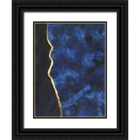 Gilt Indigo II Black Ornate Wood Framed Art Print with Double Matting by Willett, Michael