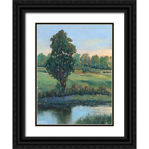 Tree by the Riverbank II Black Ornate Wood Framed Art Print with Double Matting by OToole, Tim