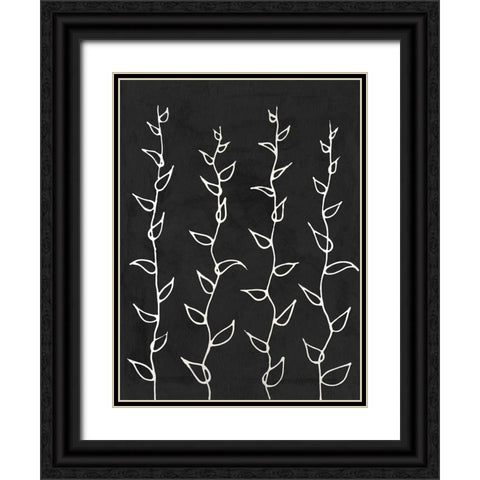 Ivory Vines I Black Ornate Wood Framed Art Print with Double Matting by Willett, Michael