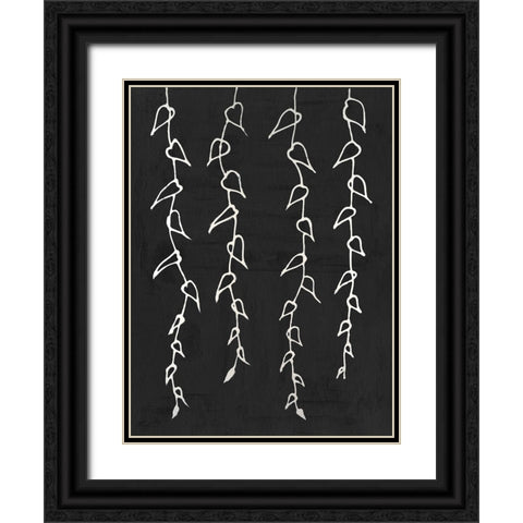 Ivory Vines II Black Ornate Wood Framed Art Print with Double Matting by Willett, Michael