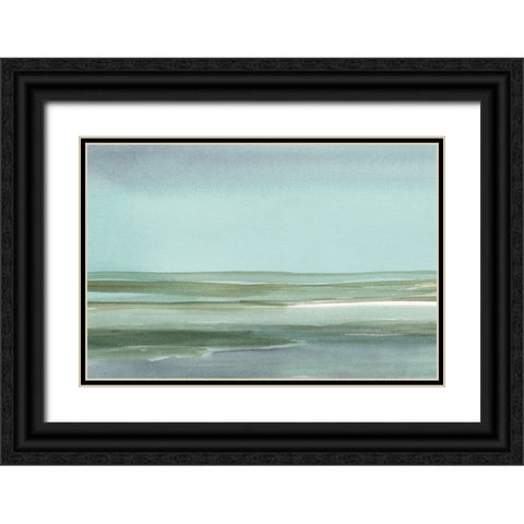 Aqua Reflections I Black Ornate Wood Framed Art Print with Double Matting by Harper, Ethan
