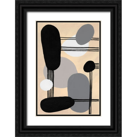 Interconnected Shapes I Black Ornate Wood Framed Art Print with Double Matting by Moore, Regina