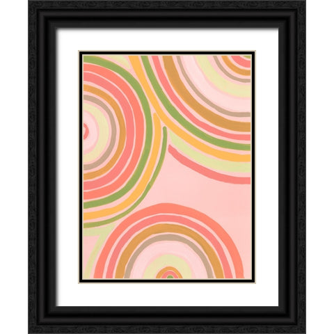 Abstract Rainbow I Black Ornate Wood Framed Art Print with Double Matting by Moore, Regina
