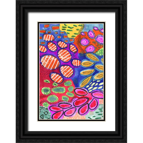 Vibrantly Changing I Black Ornate Wood Framed Art Print with Double Matting by Moore, Regina