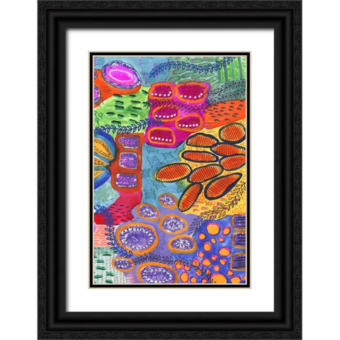 Vibrantly Changing II Black Ornate Wood Framed Art Print with Double Matting by Moore, Regina