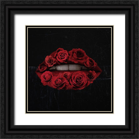 Glam Kiss I Black Ornate Wood Framed Art Print with Double Matting by Barnes, Victoria