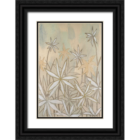 Embellished Starburst Bloom II Black Ornate Wood Framed Art Print with Double Matting by Lam, Vanna