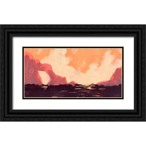Pink Rock Coast I Black Ornate Wood Framed Art Print with Double Matting by Green, Jacob