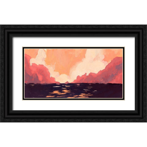 Pink Rock Coast II Black Ornate Wood Framed Art Print with Double Matting by Green, Jacob
