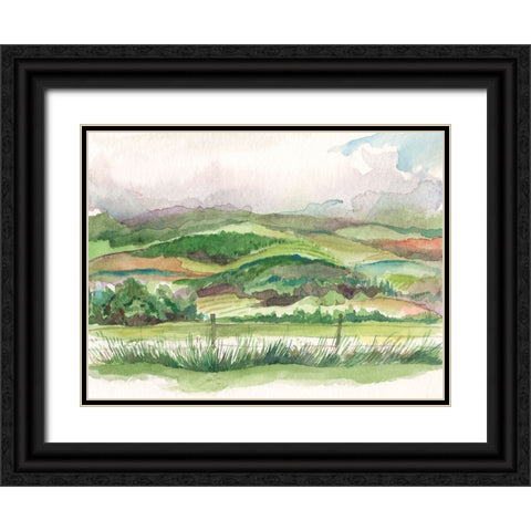Bennachie Rain I Black Ornate Wood Framed Art Print with Double Matting by Marr, Laura