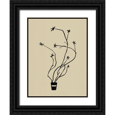 Spring Sprig Vase I Black Ornate Wood Framed Art Print with Double Matting by Green, Jacob