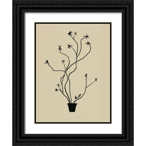 Spring Sprig Vase II Black Ornate Wood Framed Art Print with Double Matting by Green, Jacob