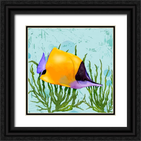 Tropical Fish in Seaweed II Black Ornate Wood Framed Art Print with Double Matting by Reynolds, Jade