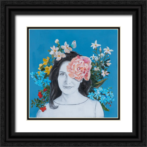 Portraits in Bloom III Black Ornate Wood Framed Art Print with Double Matting by Iafrate, Sandra