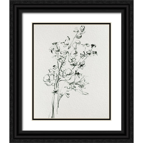 Wild Flower Bouquet I Black Ornate Wood Framed Art Print with Double Matting by Wang, Melissa