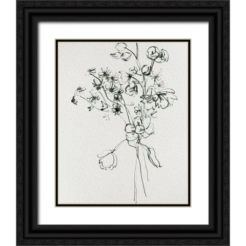 Wild Flower Bouquet II Black Ornate Wood Framed Art Print with Double Matting by Wang, Melissa