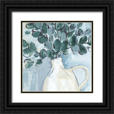 Porcelain Sprig I Black Ornate Wood Framed Art Print with Double Matting by Warren, Annie