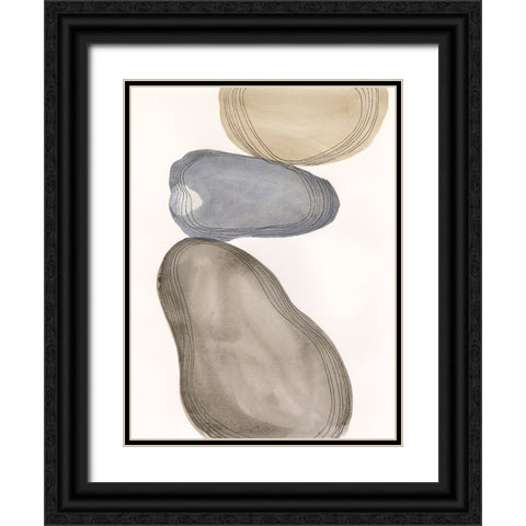 River Rocks Contour II Black Ornate Wood Framed Art Print with Double Matting by Marr, Laura