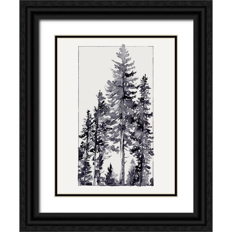 Inky Evergreen II Black Ornate Wood Framed Art Print with Double Matting by Green, Jacob