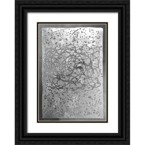 Graffiti in Silver  II Black Ornate Wood Framed Art Print with Double Matting by Lam, Vanna