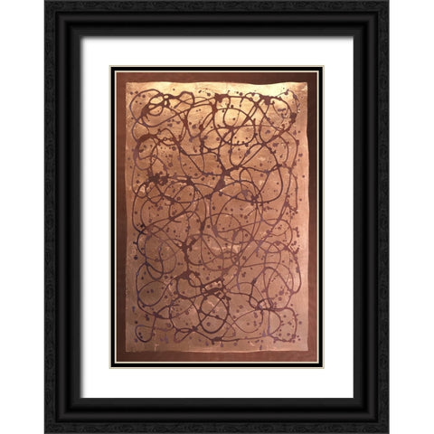 Graffiti in Copper I Black Ornate Wood Framed Art Print with Double Matting by Lam, Vanna