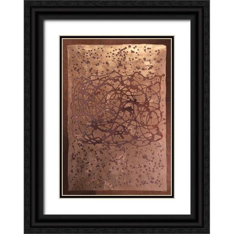 Graffiti in Copper II Black Ornate Wood Framed Art Print with Double Matting by Lam, Vanna