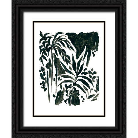 Ink Jungle II Black Ornate Wood Framed Art Print with Double Matting by Vess, June Erica