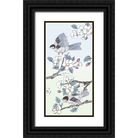 Whispers of Spring I Black Ornate Wood Framed Art Print with Double Matting by Wang, Melissa