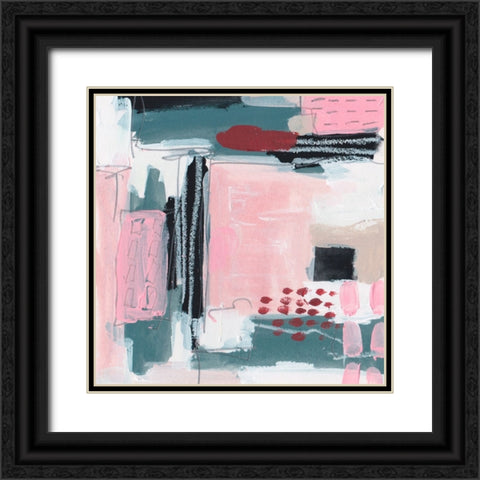Pink Fantasia II Black Ornate Wood Framed Art Print with Double Matting by Wang, Melissa