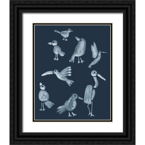 Flock II Black Ornate Wood Framed Art Print with Double Matting by Longley, Alicia