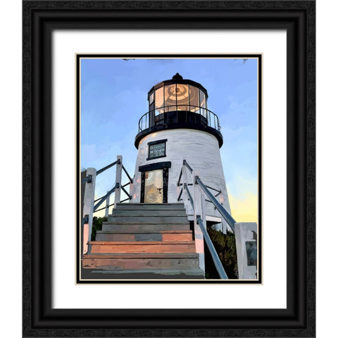 Maine Lighthouses I Black Ornate Wood Framed Art Print with Double Matting by Kalina, Emily