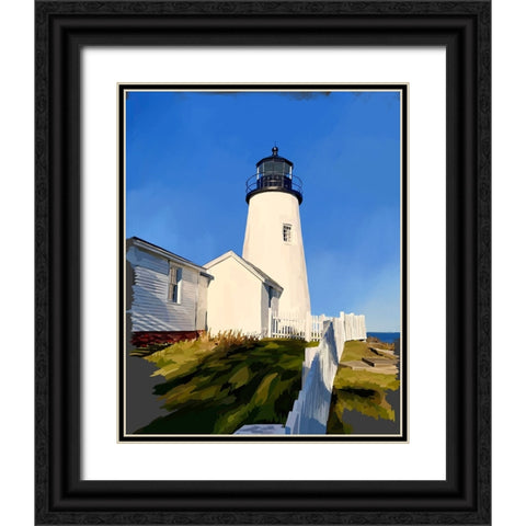 Maine Lighthouses II Black Ornate Wood Framed Art Print with Double Matting by Kalina, Emily