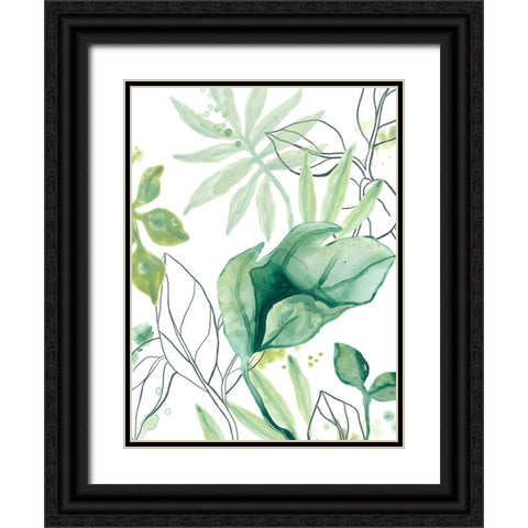 Tropical Palm Chorus II Black Ornate Wood Framed Art Print with Double Matting by Vess, June Erica