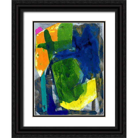 Brights Strokes I Black Ornate Wood Framed Art Print with Double Matting by Cartissi