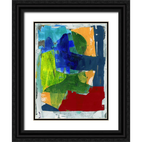 Brights Strokes II Black Ornate Wood Framed Art Print with Double Matting by Cartissi