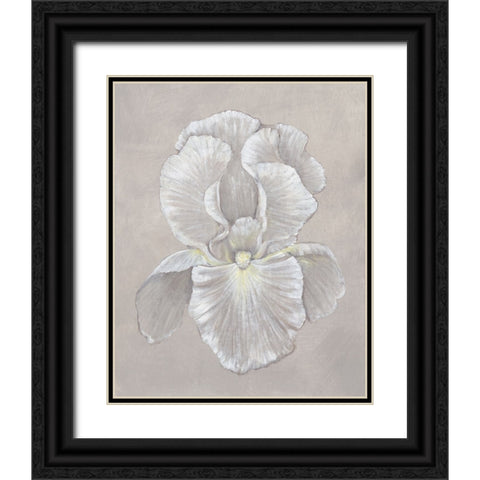 White Iris II Black Ornate Wood Framed Art Print with Double Matting by OToole, Tim