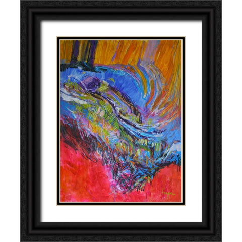 Vibrant Flow II Black Ornate Wood Framed Art Print with Double Matting by Fagan, Dorothy