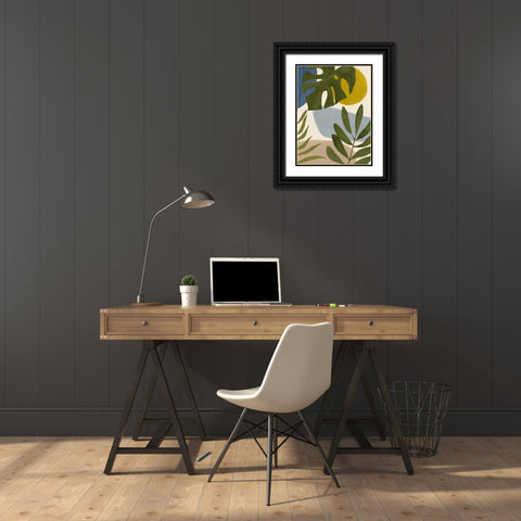Tropica Tumble I Black Ornate Wood Framed Art Print with Double Matting by Barnes, Victoria