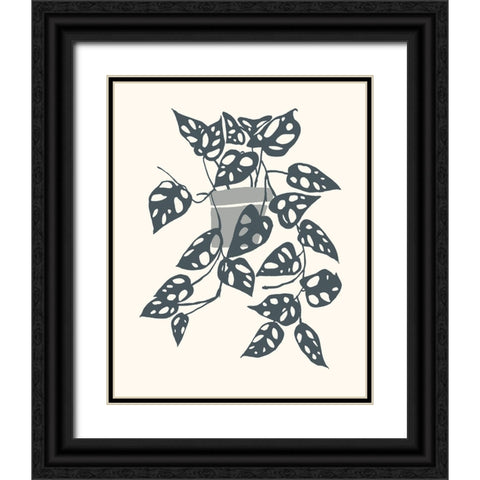 Growing Leaves II Black Ornate Wood Framed Art Print with Double Matting by Wang, Melissa