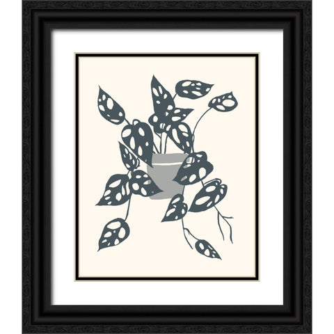 Growing Leaves IV Black Ornate Wood Framed Art Print with Double Matting by Wang, Melissa