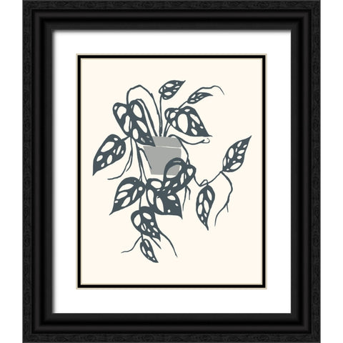 Growing Leaves VI Black Ornate Wood Framed Art Print with Double Matting by Wang, Melissa