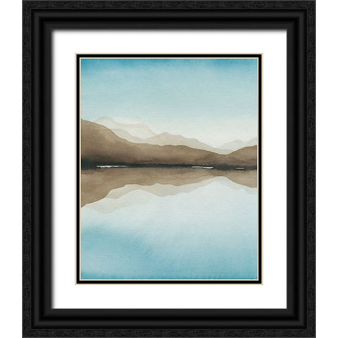 Turquoise Reflections I Black Ornate Wood Framed Art Print with Double Matting by Popp, Grace