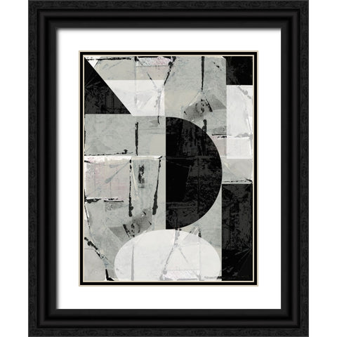 Abstract Neutrality I Black Ornate Wood Framed Art Print with Double Matting by Cartissi