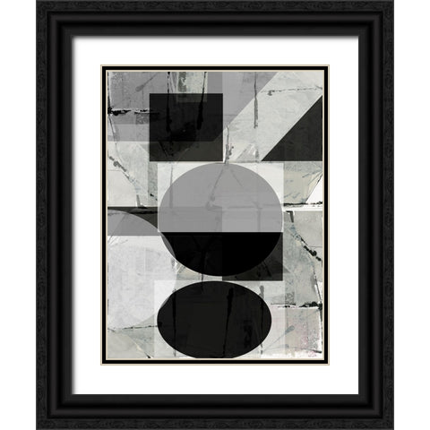 Abstract Neutrality II Black Ornate Wood Framed Art Print with Double Matting by Cartissi