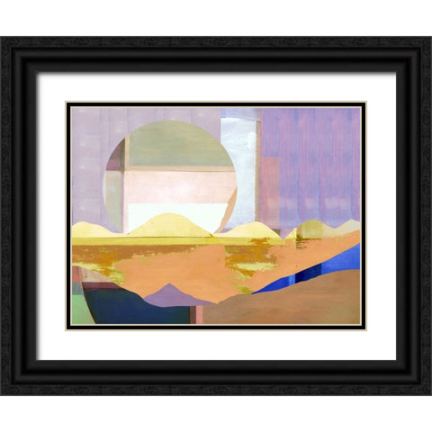 Pink Paint Black Ornate Wood Framed Art Print with Double Matting by Cartissi