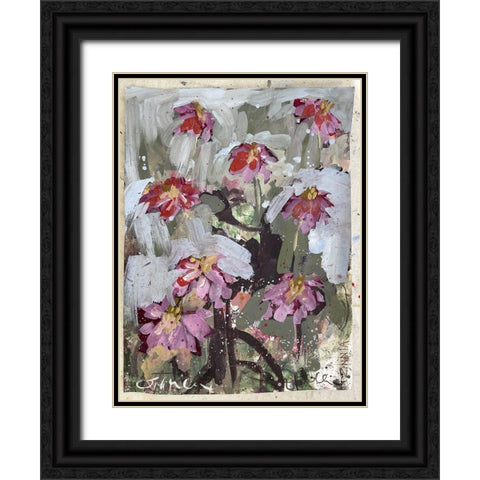 Zinnia I Black Ornate Wood Framed Art Print with Double Matting by Ferrell, Erin McGee