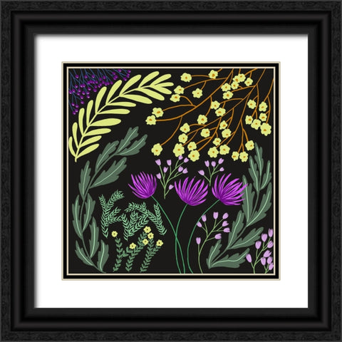 Botanical Play II Black Ornate Wood Framed Art Print with Double Matting by Moore, Regina